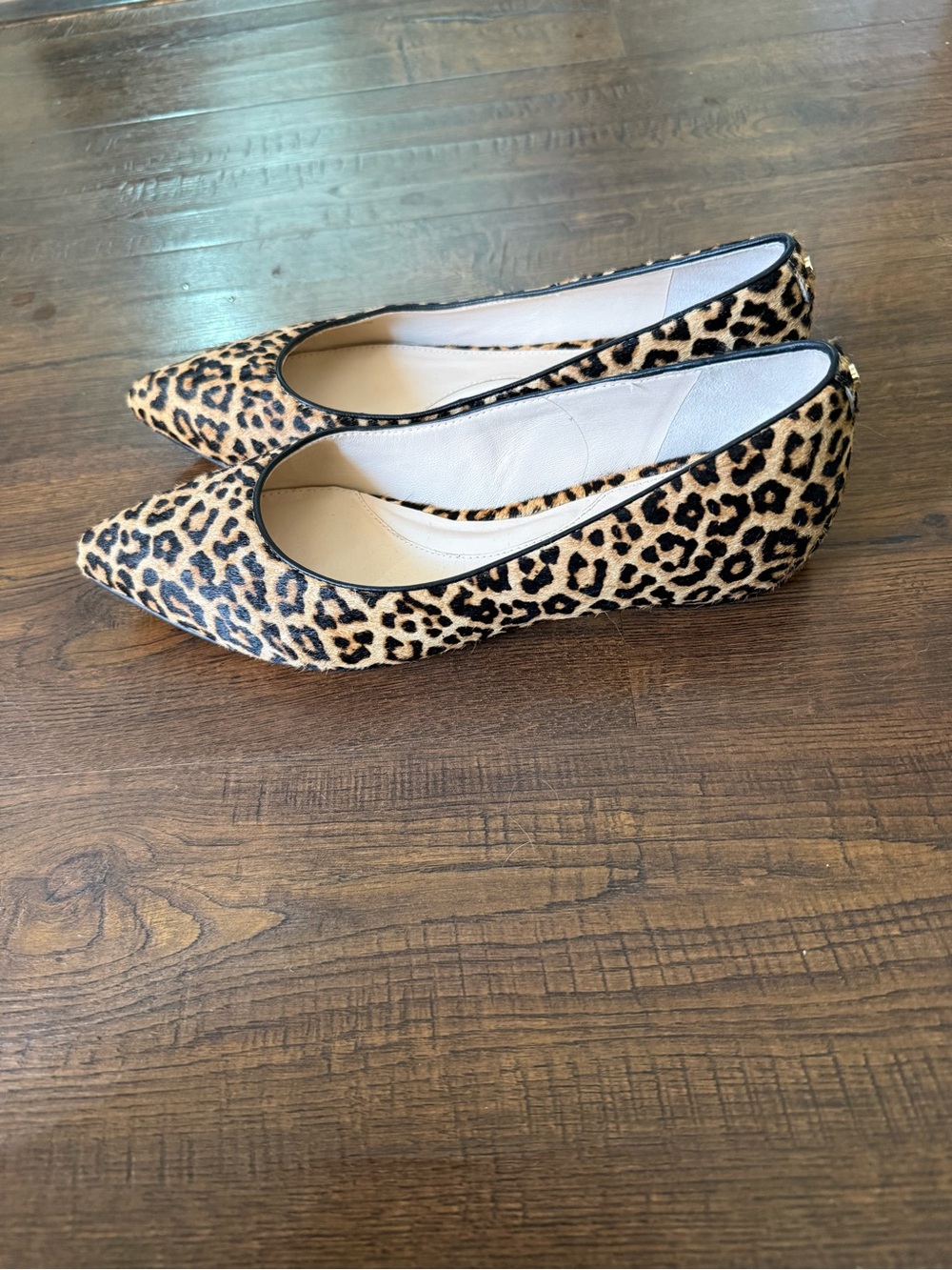 Cole Haan Leopard-Print Pointed Toe Flats - Tan and Black - Picture 4 of 5